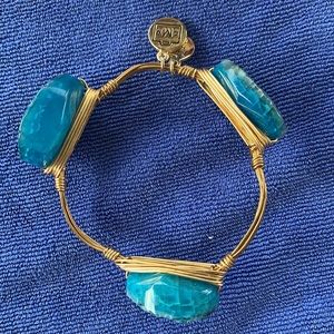 Bourbon & Bowties Blue stone Bracelet / Gold Tone